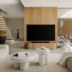 Projekt wnętrz domu pod Łodzią otrzymał wyróżnienie od firmy hansgrohe w konkursie wnętrze roku SAW