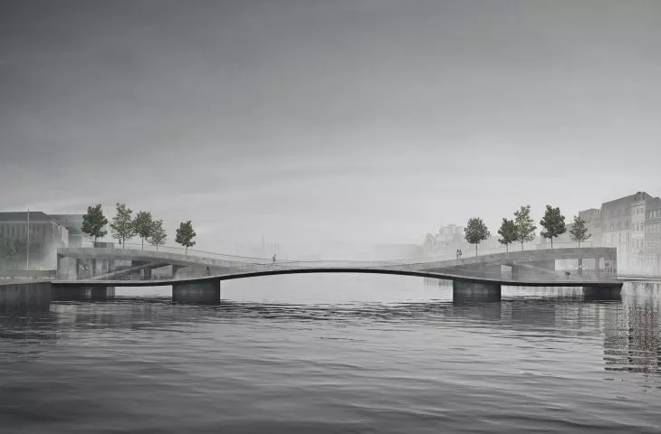 Pedestrian and bicycle bridge in Copenhagen by students of Poznan University of Technology