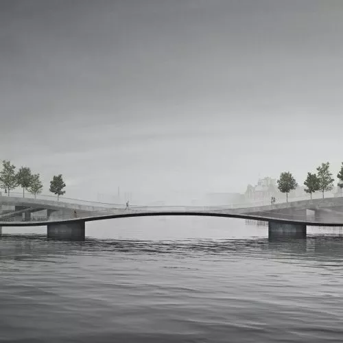 Pedestrian and bicycle bridge in Copenhagen by students of Poznan University of Technology