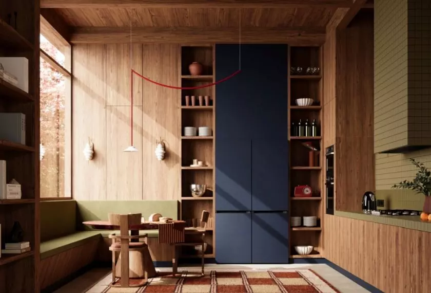 Projekt kuchni w stylu mid-century modern