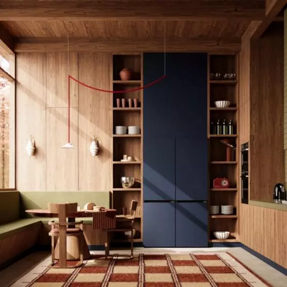 Projekt kuchni w stylu mid-century modern