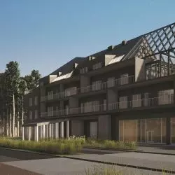 Koncepcja architektoniczna budynku wielorodzinnego w konstrukcji z drewna klejonego CLT