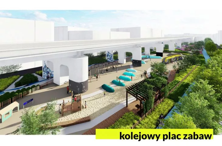 Park Kolejowy w Krakowie projektu Zarządu Zieleni Miejskiej