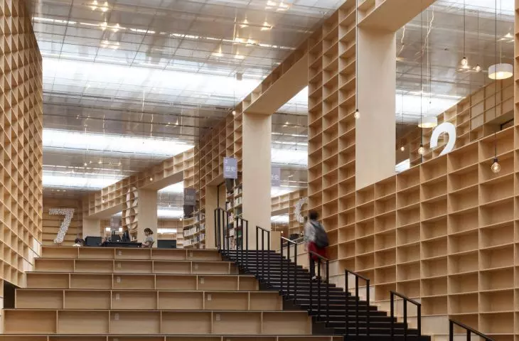 A library built of bookcases. Spiral architecture of knowledge in Gunma by Sou Fujimoto