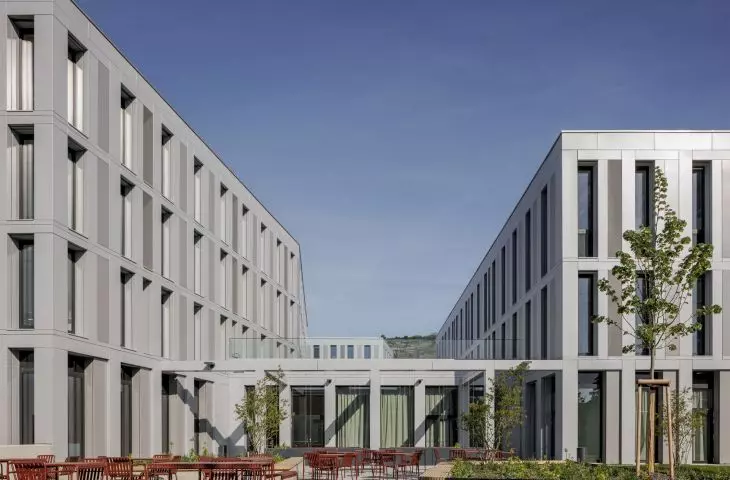 Students loved it, designers rewarded it. This is what the campus looks like from Baumschlager Eberle Architekten