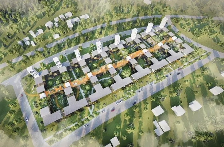 Elastyczne mieszkanie na zielonym dziedzińcu. Projekt „Mills House” w Olkuszu