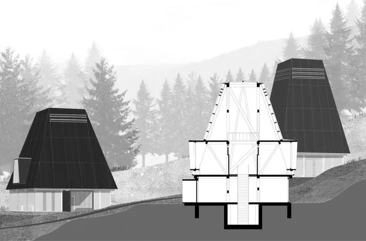 Spa and pump house in the Low Beskid Mountains