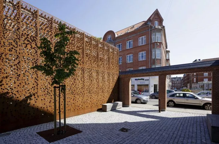 Innovative material - perforated metal on the facade