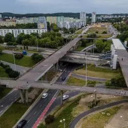 Rozbiórka kładki na Zaspie w Gdańsku