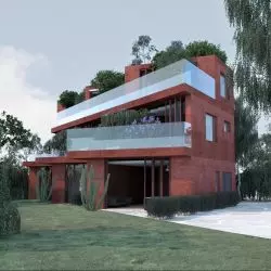 blok mieszkalny, wizualizacja - zewnętrze