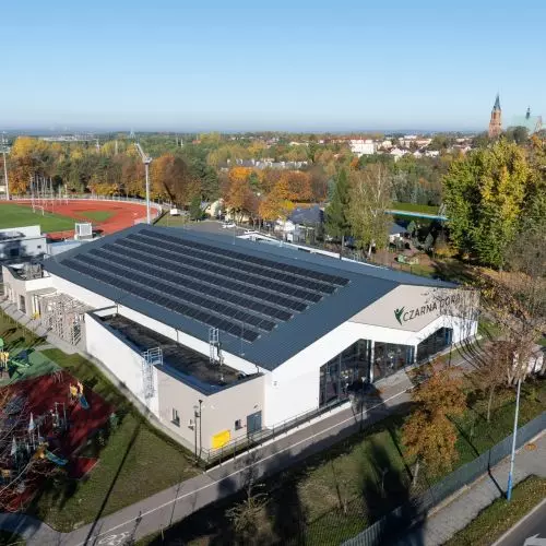 Modern architecture of sports centers. Facade of the OSW