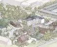Architectural and urban planning concept. Development of the area of the Old Rumi Center