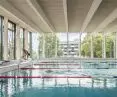 Großfeldsiedlung public swimming pool built in the northern part of Vienna, in the Floridsdorf district