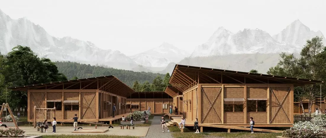 Safe and disaster-resistant modular school in Nepal