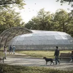 projekt studencki pawilonu Cezarego Kosteckiego z Wydziału Architektury Politechniki Warszawskiej