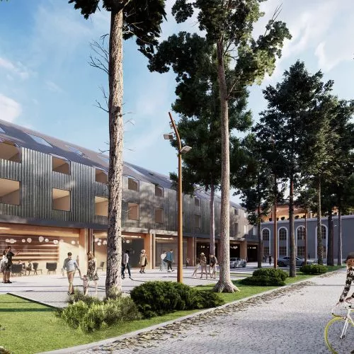 Zielona enklawa pod Warszawą. Kompleks turystyczno‑usługowy w Woli Rasztowskiej projektu 2H+ Architekci