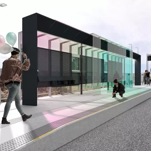 Poles designed bus stops in Iceland
