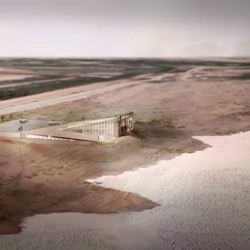 Centrum Obserwacji Flamingów w Zjednoczonych Emiratach Arabskich. Wyróżniony projekt studentów Politechniki Krakowskiej