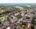 Traugutta on the Olawa River, an investment in Wroclaw; bird's eye view