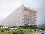 A building that balances over a precipice. MVRDV designs education center suspended above Yerevan