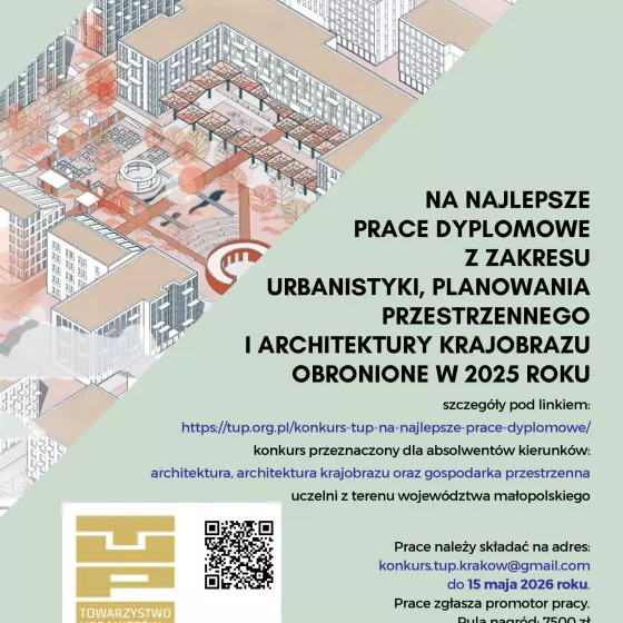 Konkurs na najlepsze prace dyplomowe z zakresu urbanistyki, planowania przestrzennego i architektury krajobrazu