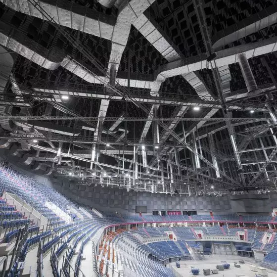 Oświetlenie LED techniczne - Tauron Arena Kraków - oprawy HSK Hercules