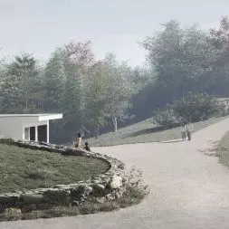 Projekt toalety publicznej przy Gropius House