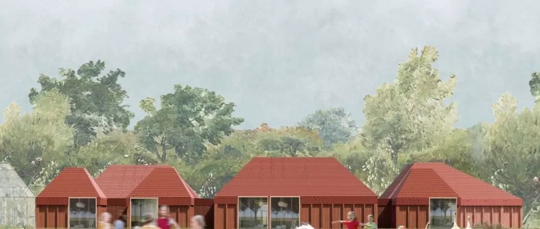 Tiny Explorers Village. Kindergarten as a small village teaching proximity to nature