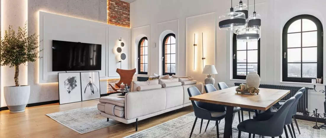 Nowoczesna elegancja w historycznym wydaniu – apartament w starym młynie
