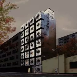 Projekt hotelu kapsułowego w zabudowie plombowej przy ulicy Halickiej w Krakowie