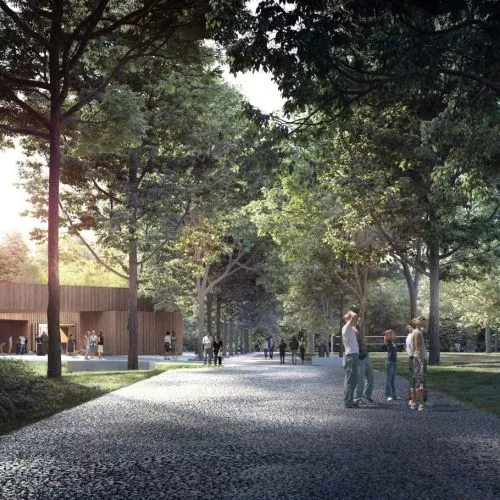 Rozrzeźbiony pawilon wśród drzew. Współczesna altana parkowa od Kolorarchitektura