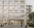cofnięte wejście do nowego Urzędu Marszałkowskiego we Wrocławiu