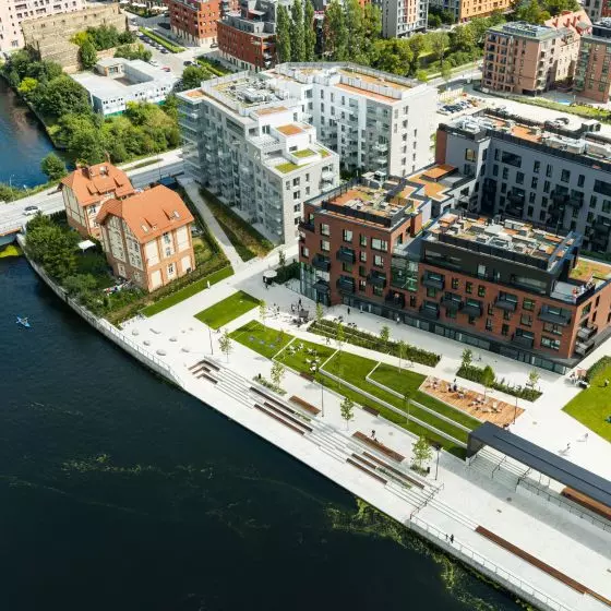 Pierwszy etap Off Miasto. Jednym z najważniejszych elementów jest nowe, ogólnodostępne nabrzeże nad Kanałem Starej Motławy.