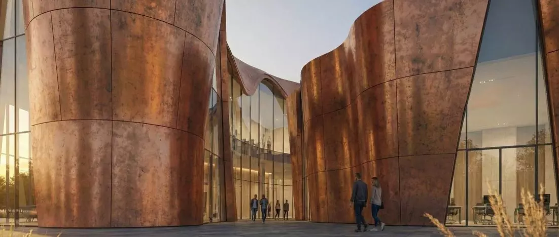 “Curtain.” A theater and music complex that’s both audible and accessible