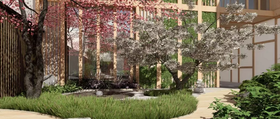 Can a modern office building be a place not only for work, but also for relaxation, socializing, and connecting with nature?