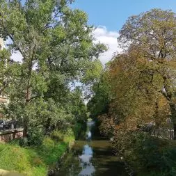 rzeka Kłodnica przepływa przez centrum Gliwic
