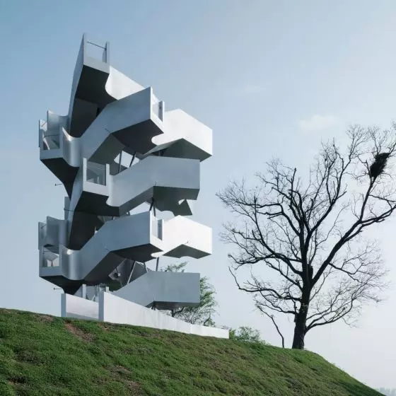 Chenhu Migratory Bird Observation Tower w Wuhan projektu Xiang Architects