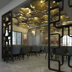 Parawan nordycki typu Volak czarny w restauracji