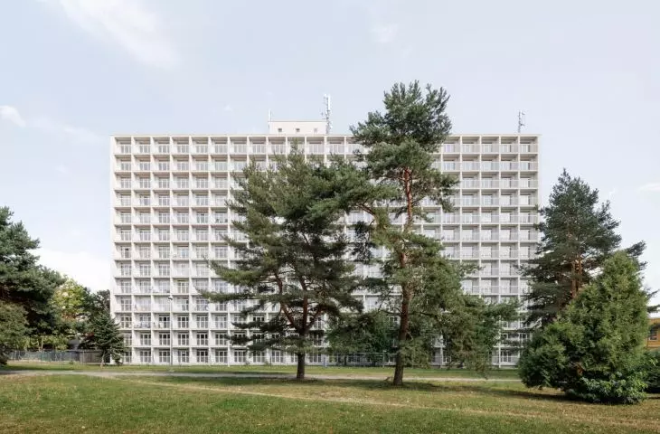 A socialist workers' hotel in Košice has been given a new lease on life. Kosmalt, designed by Atrium Architekti