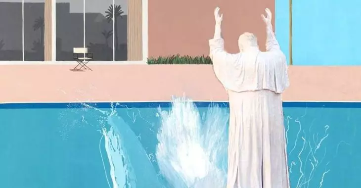 Mem na postawie pracy Jerzego Kaliny i obrazu Davida Hockney'a