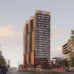 Zwycięski projekt wysokościowca w Porcie Popowice studia BBGK Architekci