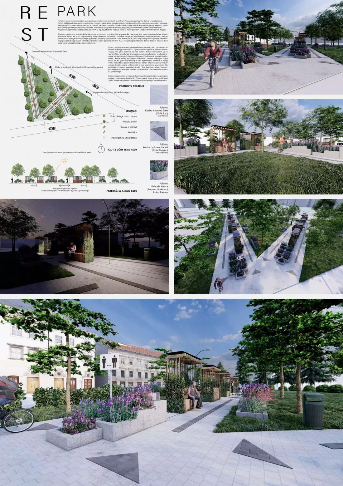 1. miejsce,
„RESTpark”, proj.: Michał Wanat