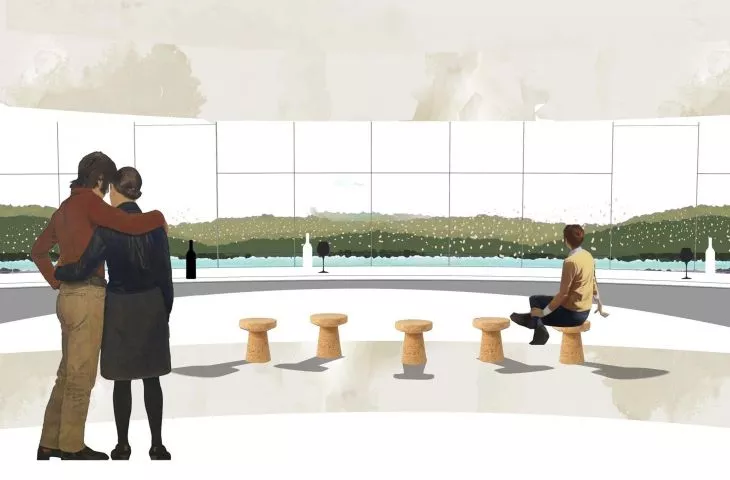 A space where it is pleasant to drink wine. A project by young female architects