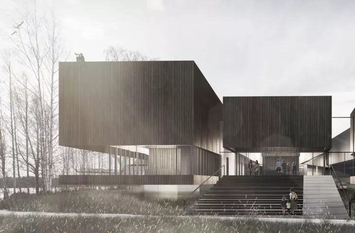 Historia norweskiego przemysłu drzewnego. Projekt muzeum autorstwa polskich architektów