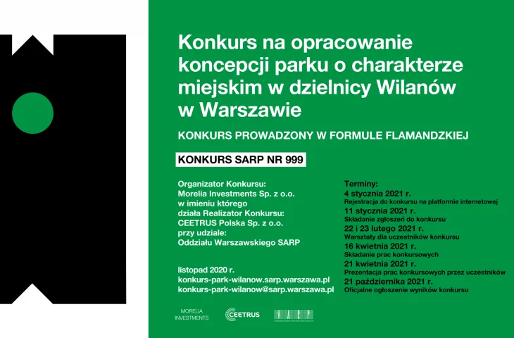 Konkurs w formule flamandzkiej na projekt miejskiego parku w warszawskim Wilanowie