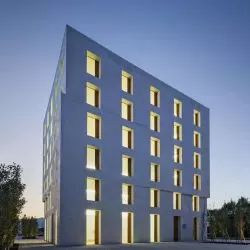 biurowiec 2226, w którym znajduje się siedziba Baumschlager Eberle Architekten, Lustenau, Austria