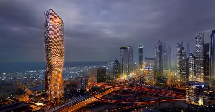 wizualizacja wieżowca Wasl Tower w Dubaju