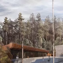 Nowy budynek pełni funkcje obsługi ruchu Szlaku Turystycznego Polski Walczącej