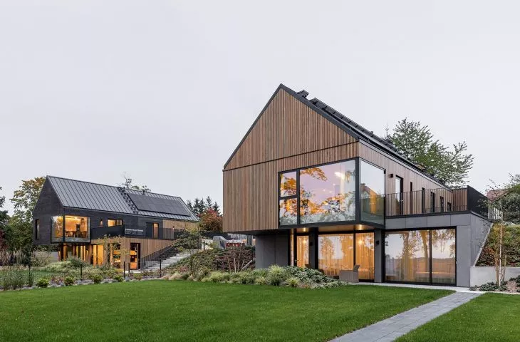 Houses overlooking the lake, or a modern barn by MAKA.STUDIO