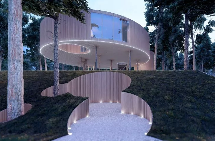 Tree House, or levitating house among the trees
